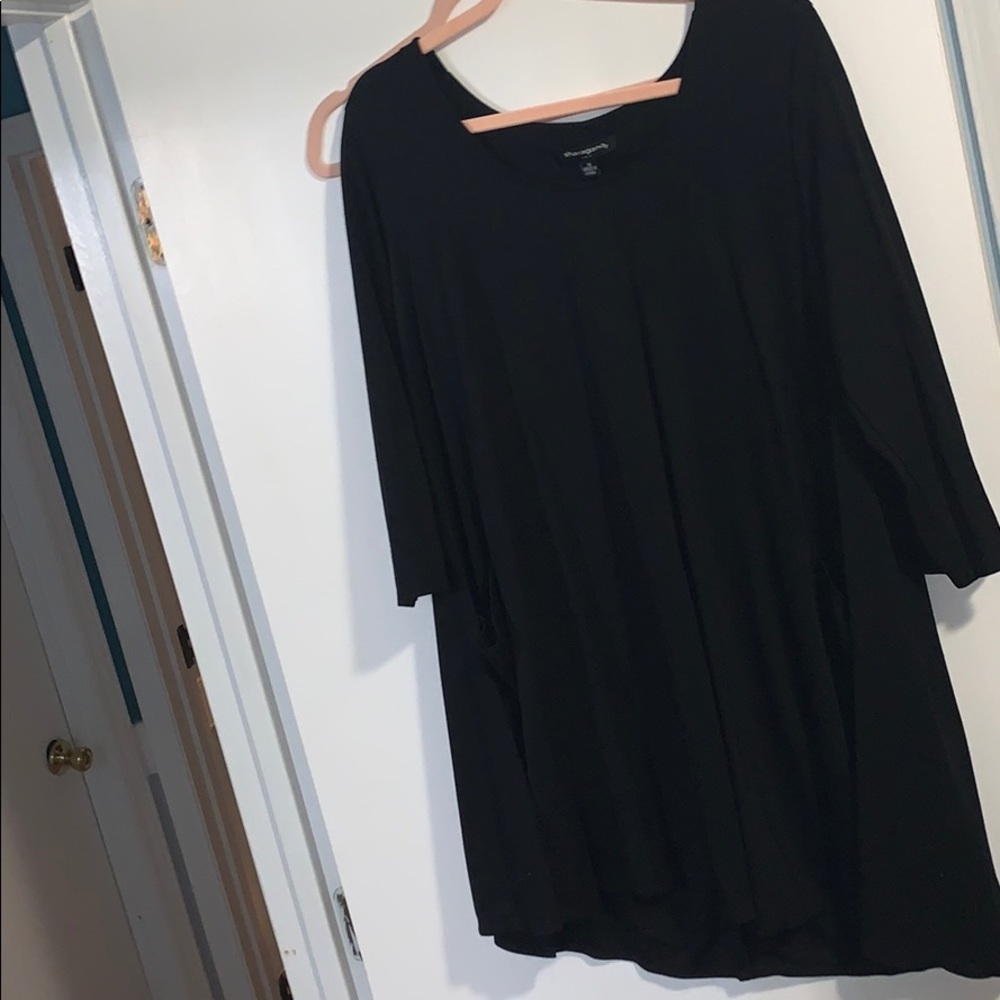 Black dress or tunic with pockets on front